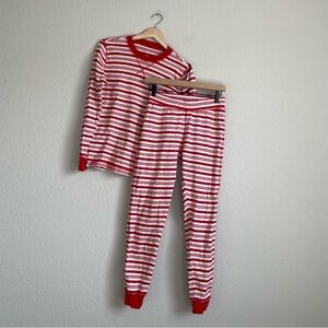 Pact sleep set womens extra small organic cotton red and white stripes
